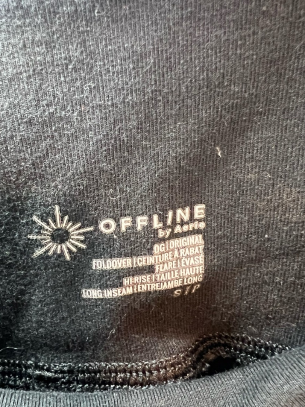 Offline by Aerie OG Foldover Flare Hi-rise Leggings Pants Black Yoga Small Long - Picture 9 of 9